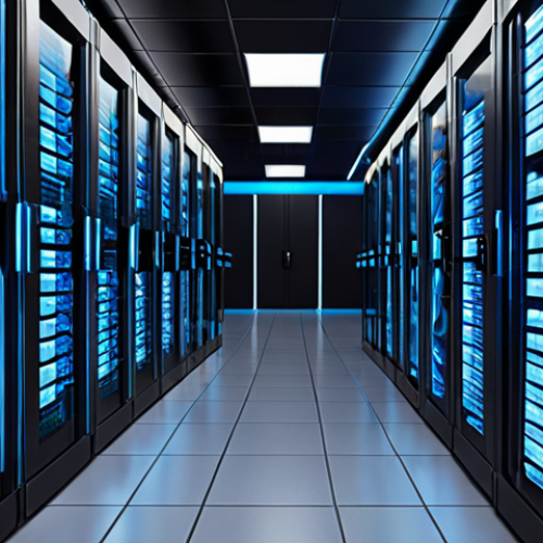 **

"Modern data center interior. Servers, flashing lights, abstract data streams. Emphasis on clean, organized architecture. High-tech, futuristic feel. The essence of database architecture representing business success."

**