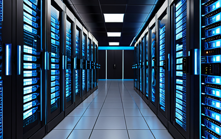 **
"Modern data center interior. Servers, flashing lights, abstract data streams. Emphasis on clean, organized architecture. High-tech, futuristic feel. The essence of database architecture representing business success."
**